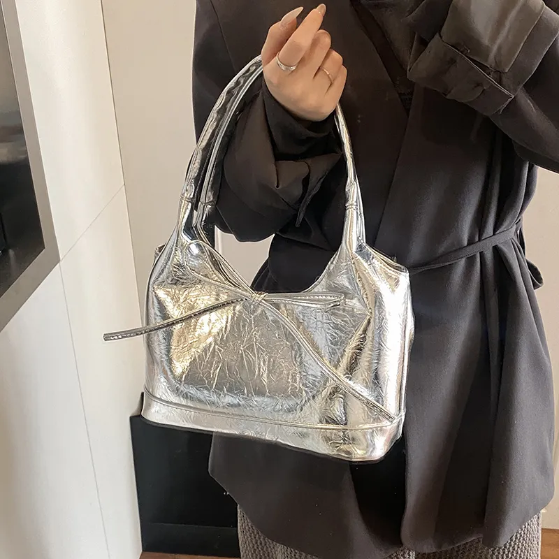SEVENMOONS PU Shoulder Bag Regular Women's Ecru/Silver/Black/Blue/Pink-6