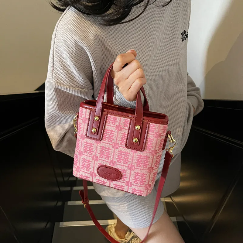 SEVENMOONS Fabric Handbag Women's Joyful Pink/Joyful Red/Heart Red/Burgundy-2
