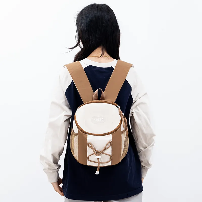 SEVENMOONS Nylon Backpack Regular Unisex Purple/green/coffee-8