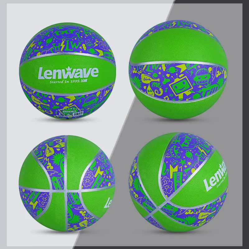 LENWAVE Rubber Basketball Size 5 Ball Training Kids'-5