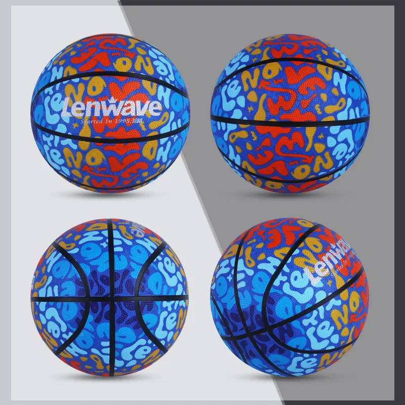 LENWAVE Rubber Basketball Size 5 Ball Training Kids'-1