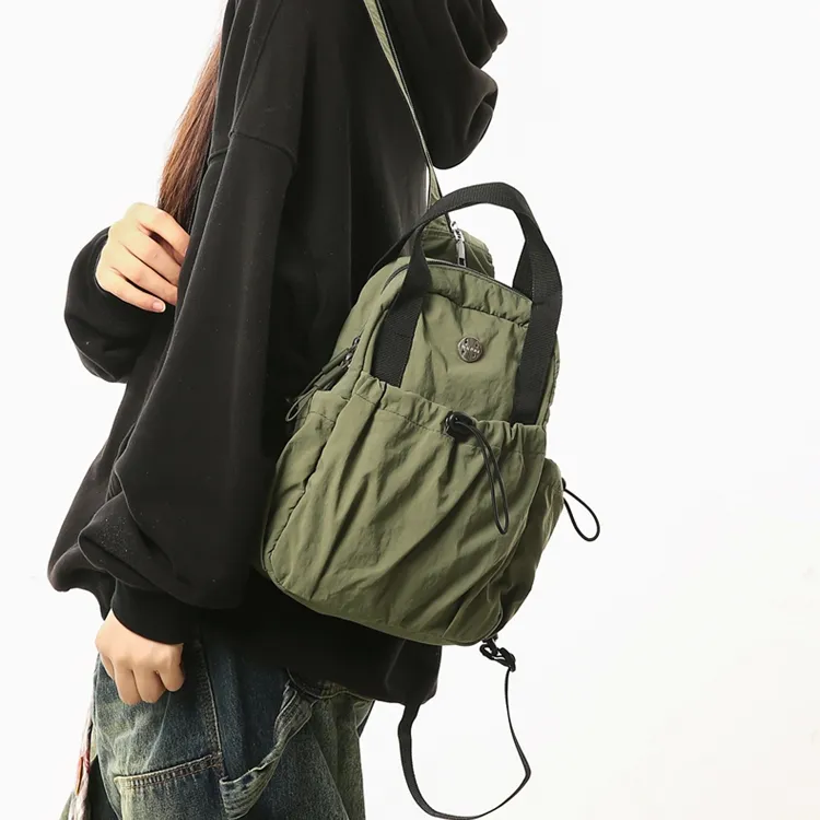 SEVENMOONS Nylon Backpack Regular Unisex White/Black/Red/Light Purple/Yellow/Khaki/Green-12