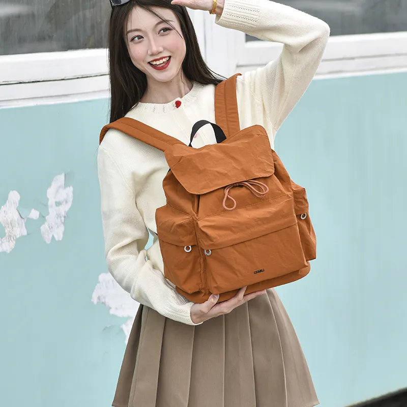 SEVENMOONS Nylon Fabric Backpack Unisex Multicolor-11