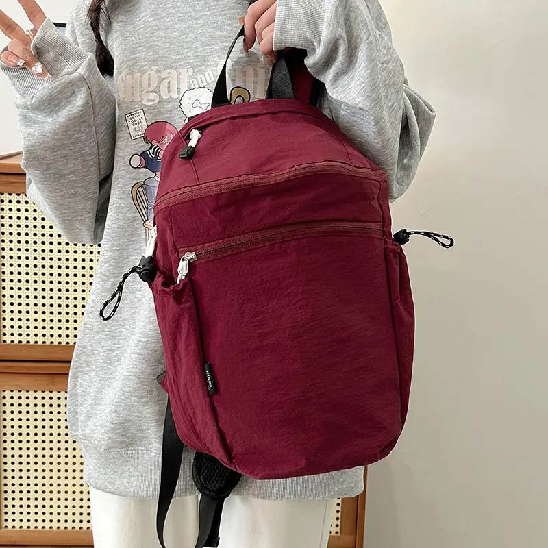 SEVENMOONS Nylon Backpack Regular Unisex Gray/Black/Green/Red-10