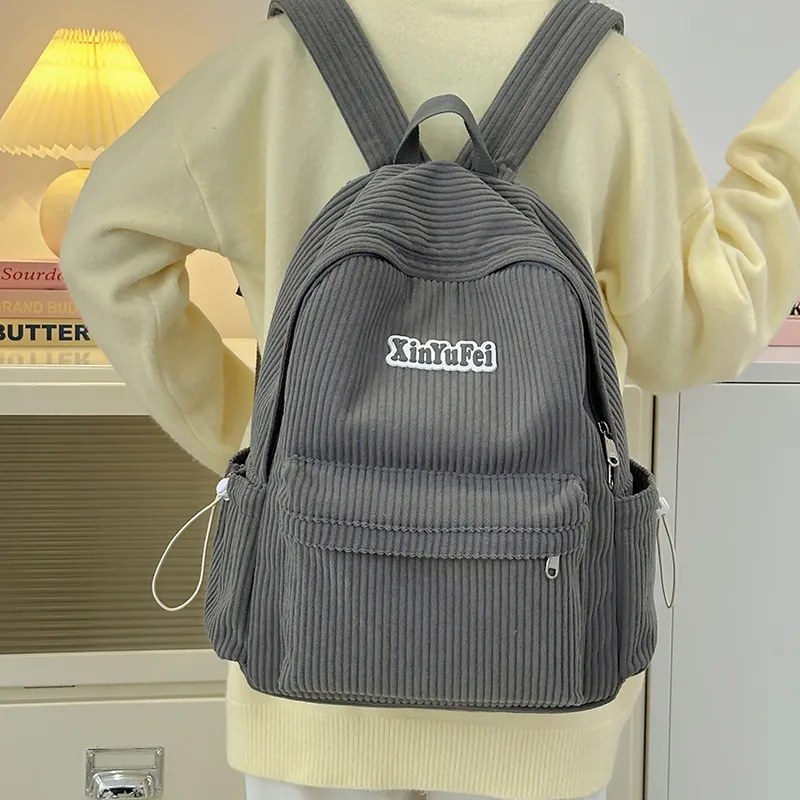 SEVENMOONS Nylon Backpack Unisex Light Grey / Dark Grey / Black / Khaki / Green-5
