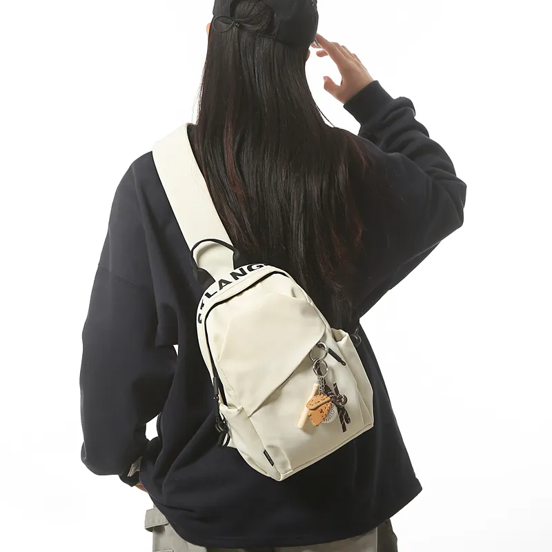 SEVENMOONS Nylon Sling Bag Unisex Woody Brown/Grass Green/Ecru/Black-8