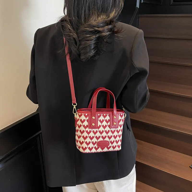 SEVENMOONS Fabric Handbag Women's Joyful Pink/Joyful Red/Heart Red/Burgundy-8