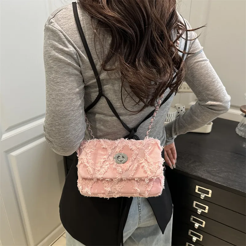 SEVENMOONS Nylon Shoulder Bag Women's Black/Blue/Pink-8
