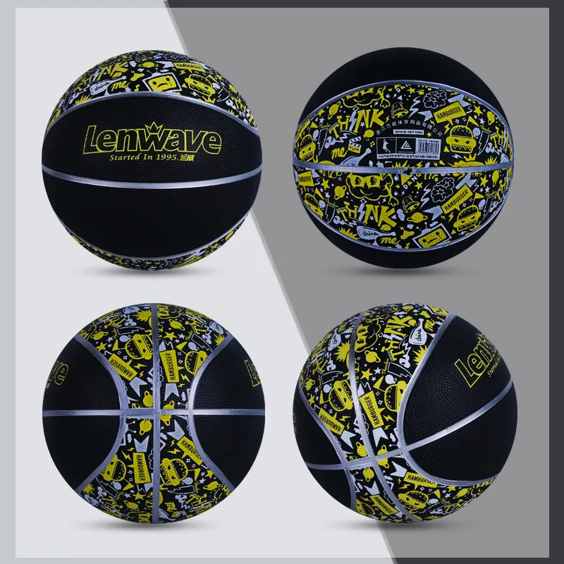 LENWAVE Rubber Basketball Size 5 Ball Training Kids'-7