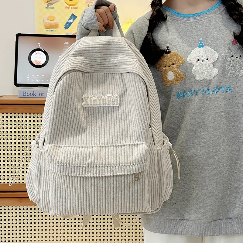 SEVENMOONS Nylon Backpack Unisex Light Grey / Dark Grey / Black / Khaki / Green-2