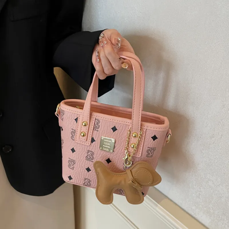 SEVENMOONS PU Handbag Regular Women's Ecru/Black/Pink/Coffee-7