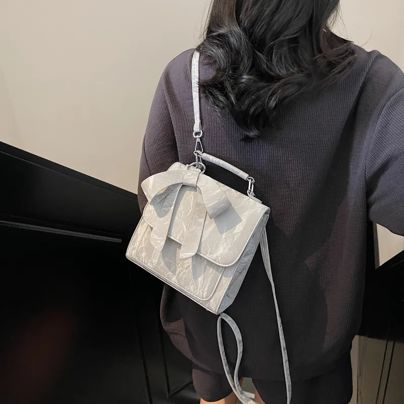 SEVENMOONS PU Backpack Women's Ecru/Silver/Black/Pink-5