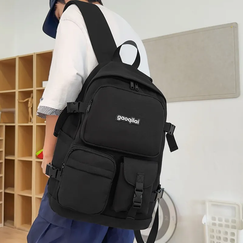 SEVENMOONS Nylon Backpack Unisex White/Black/Red/Purple-5