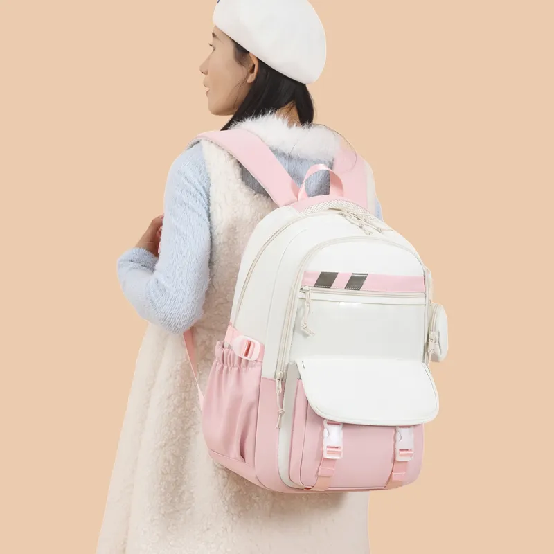 SEVENMOONS Nylon Fabric Backpack Women's Multicolor-11