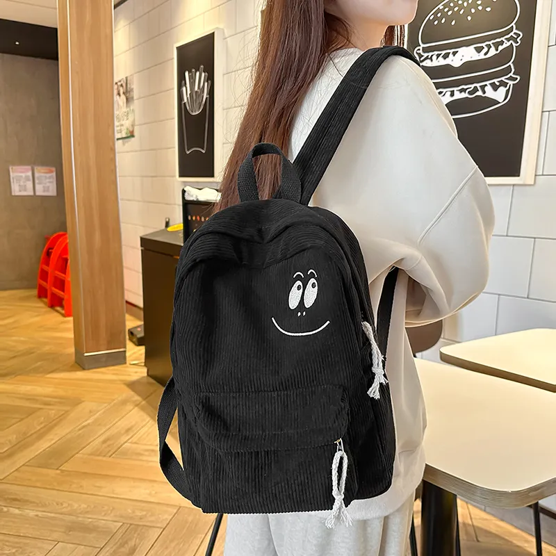 SEVENMOONS Corduroy Backpack Unisex Multicolor-5
