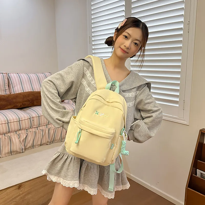 SEVENMOONS Nylon Fabric Backpack Unisex Multicolor-7