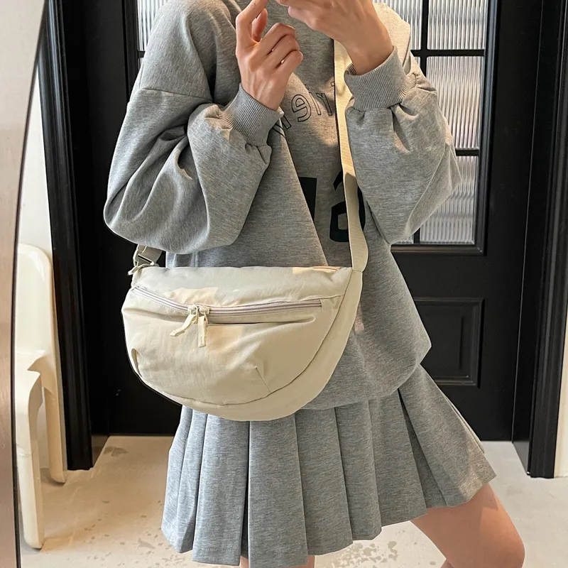SEVENMOONS Nylon Crossbody Bag Shoulder Bag Unisex Light Pink/Ecru/Black/Khaki/Green/Dark Blue-4