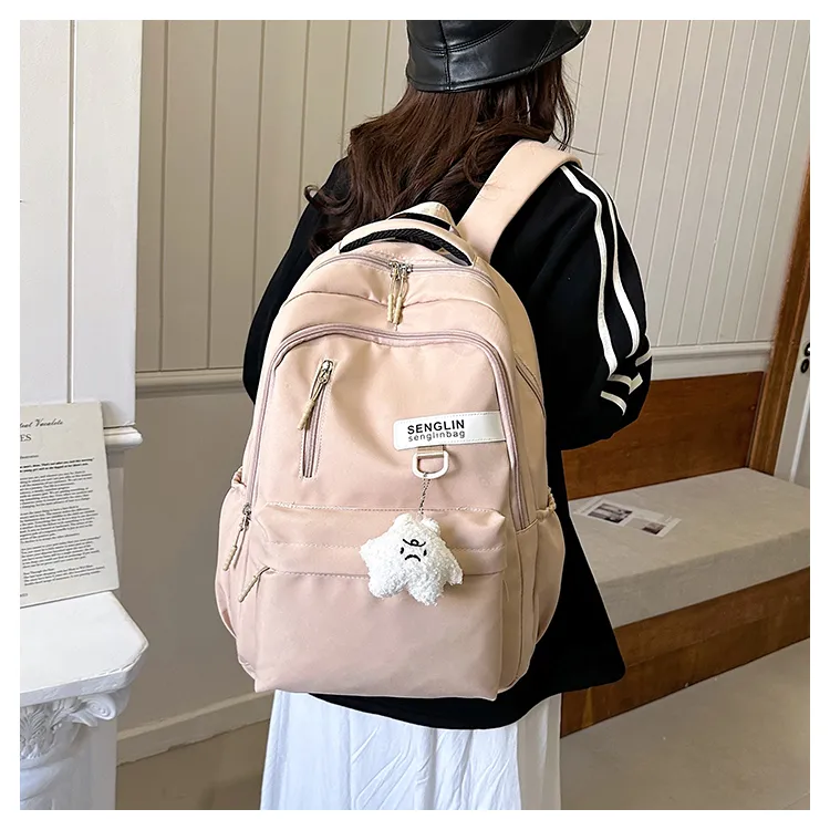 SEVENMOONS Nylon Backpack Regular Unisex Ecru/Black/Burgundy/Dark Khaki-14