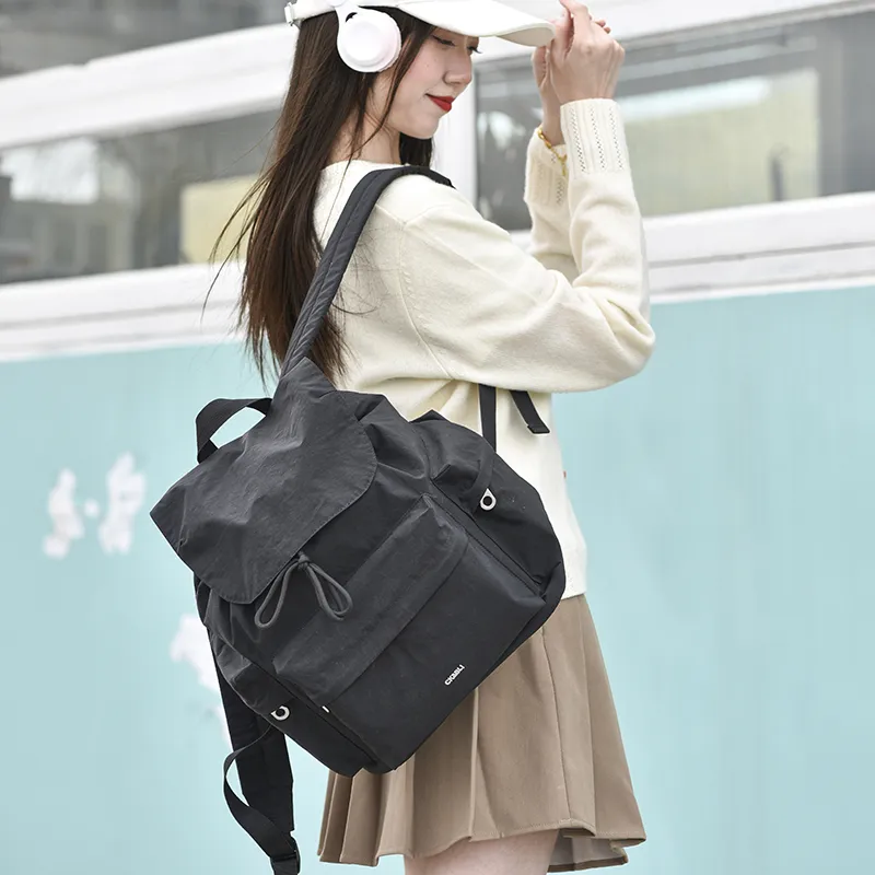 SEVENMOONS Nylon Fabric Backpack Unisex Multicolor-5