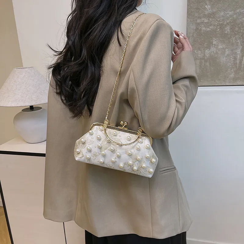 SEVENMOONS Fabric Handbag Women's Silver/Gold/Pink-5