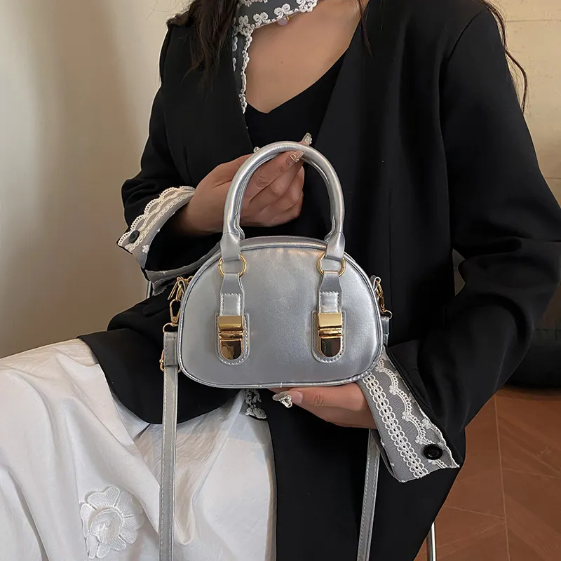 SEVENMOONS PU One Shoulder Handbag Regular Women's Ecru/Silver/Black/Red/Pink-5