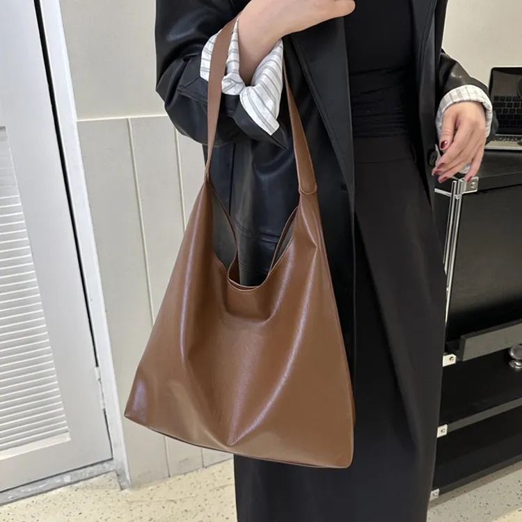 SEVENMOONS PU Shoulder Bag Regular Women's Brown/Black-3