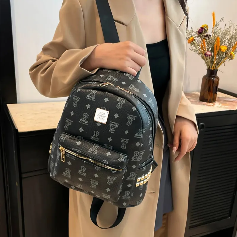 SEVENMOONS PU Backpack Unisex Multicolor-13