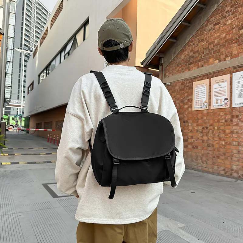 SEVENMOONS Nylon Backpack Unisex Ecru/Gray/Black/Green-7