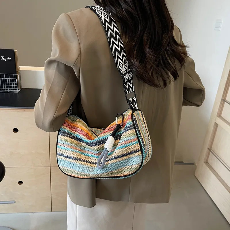 SEVENMOONS Fabric Crossbody Bag Regular Unisex Black/Brown-2