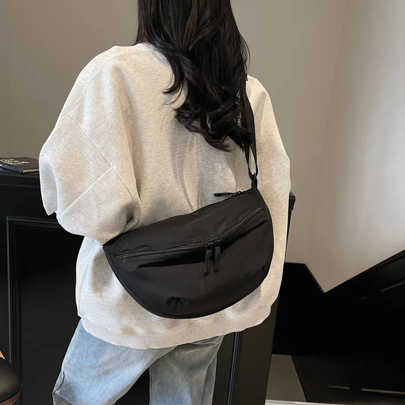 SEVENMOONS Nylon Crossbody Bag Shoulder Bag Unisex Light Pink/Ecru/Black/Khaki/Green/Dark Blue-7