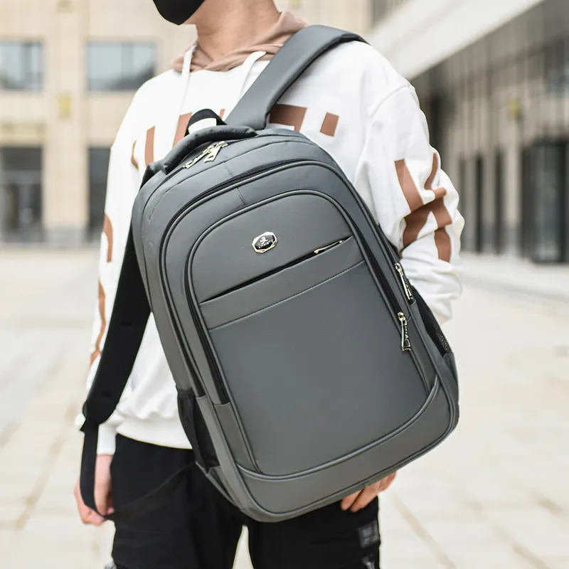 SEVENMOONS Oxford Backpack Men's Gray/Black/Blue-2