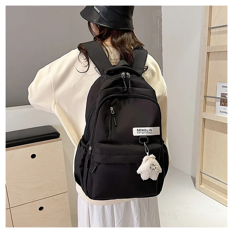 SEVENMOONS Nylon Backpack Regular Unisex Ecru/Black/Burgundy/Dark Khaki-6