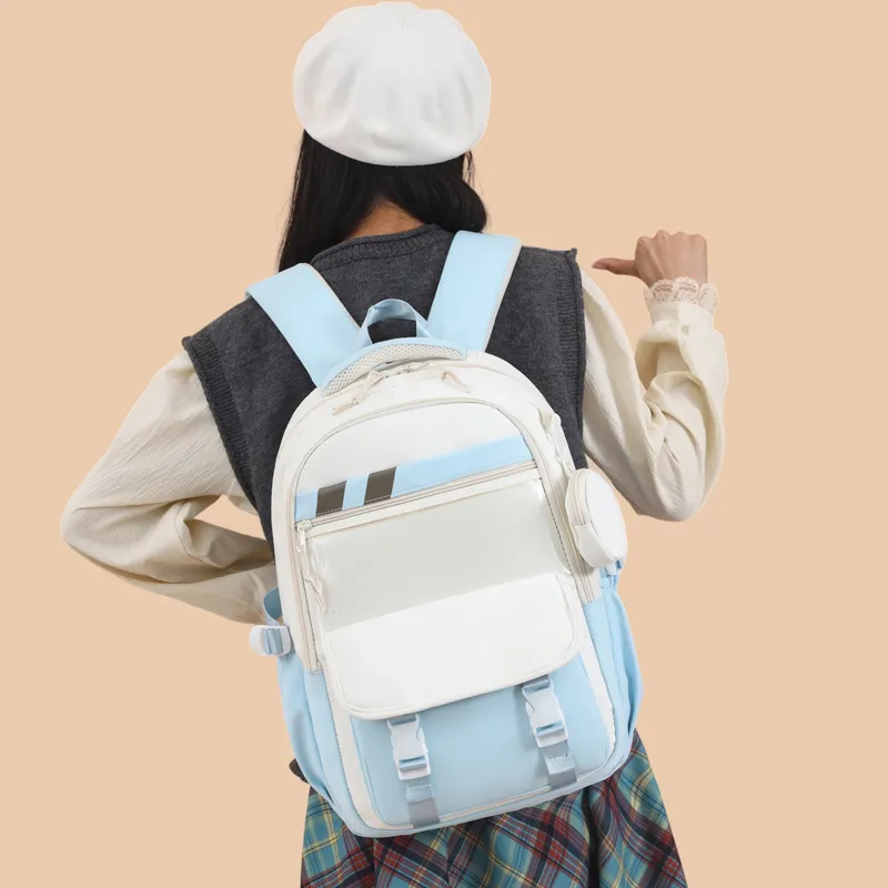 SEVENMOONS Nylon Fabric Backpack Women's Multicolor-8