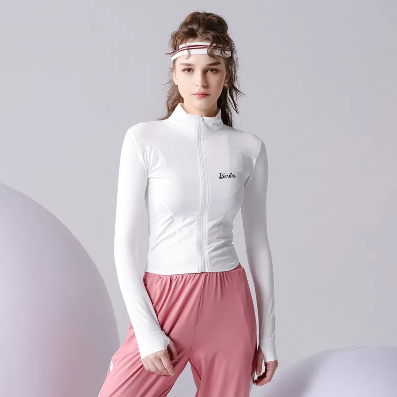 Barbie Yoga Jackets Women's White-5
