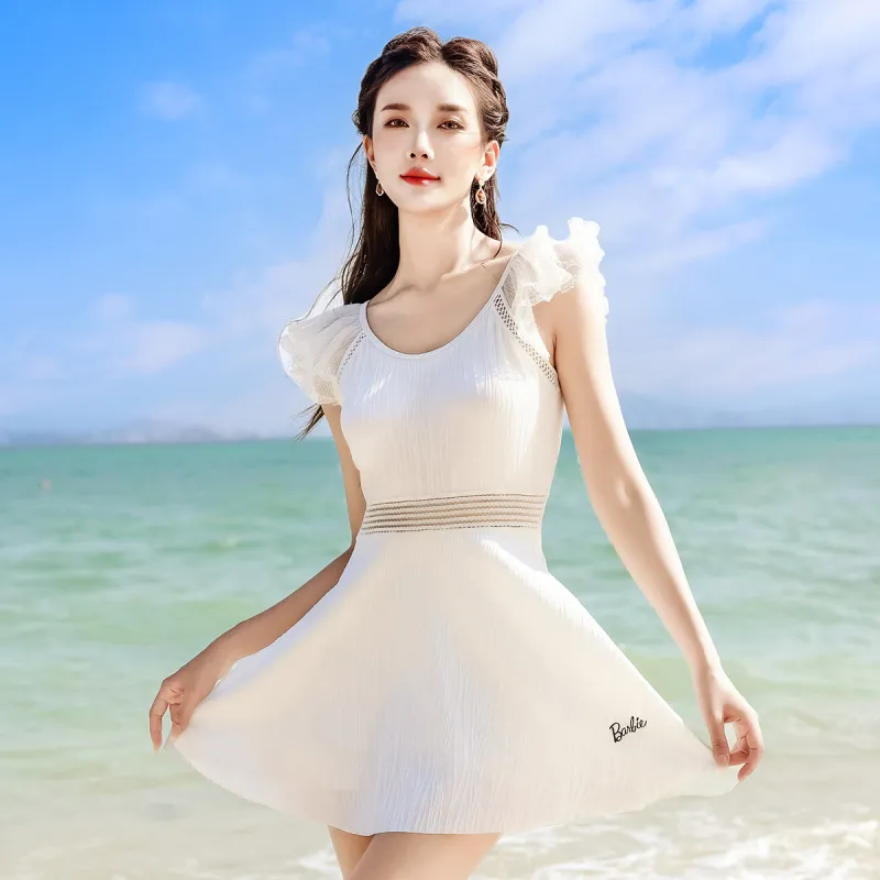 Barbie One piece Swimsuit Women's White-3