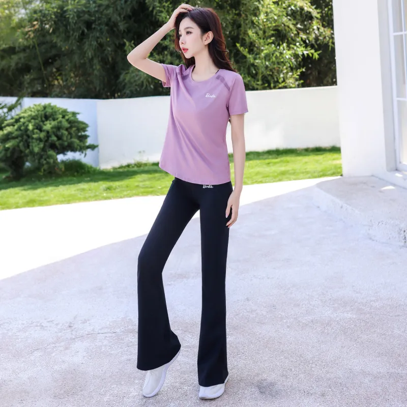 Barbie Yoga T Shirt Mauve Purple-3