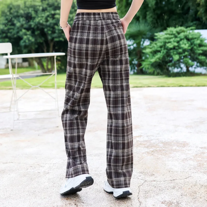 Barbie Sports Pants Women's Brown Plaid-1