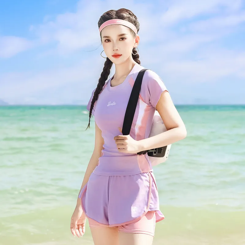 Barbie Two Piece Swimsuit Women's Light Purple-4
