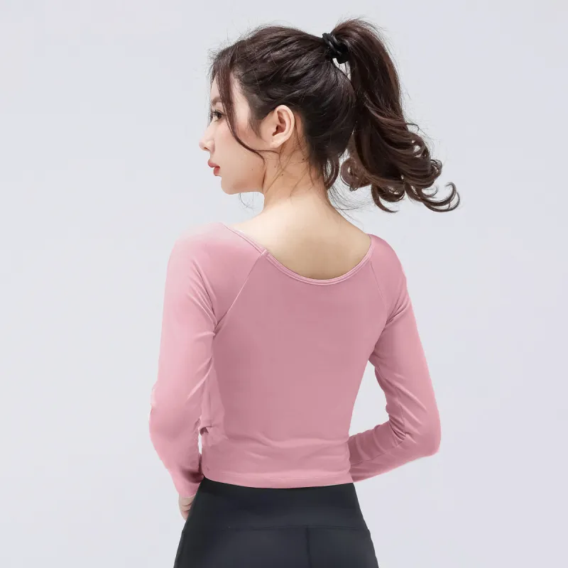 Barbie Yoga T Shirts Women's Pink With Pads-2