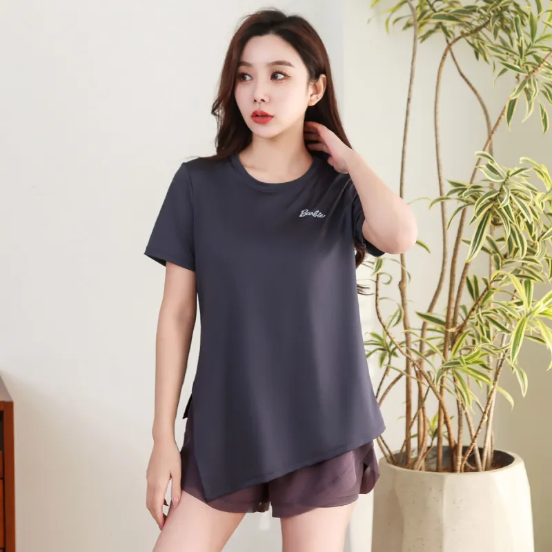 Barbie Yoga T Shirt Women's Gray-2