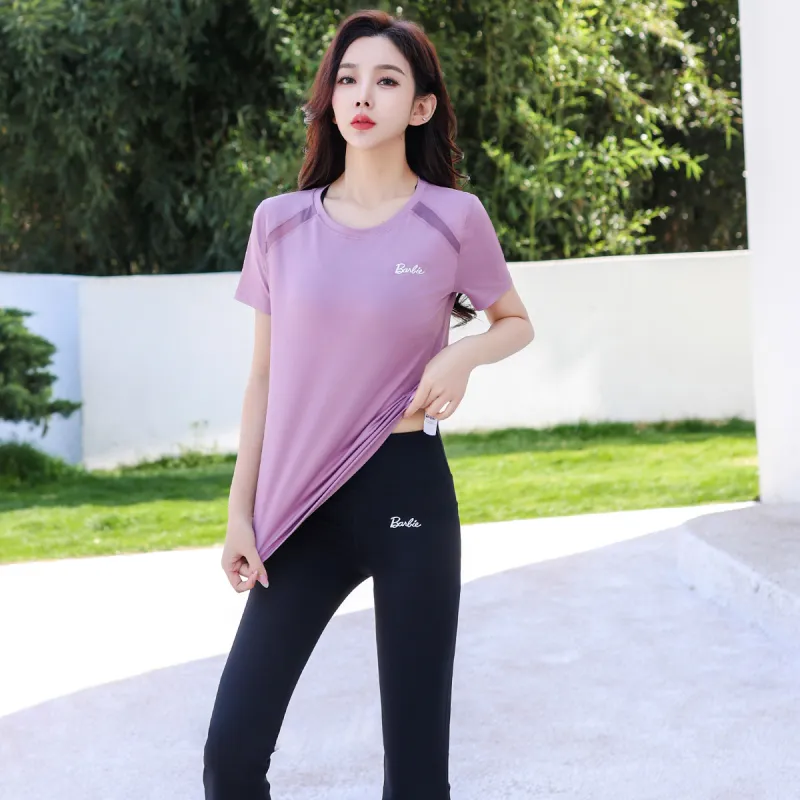 Barbie Yoga T Shirt Mauve Purple-4