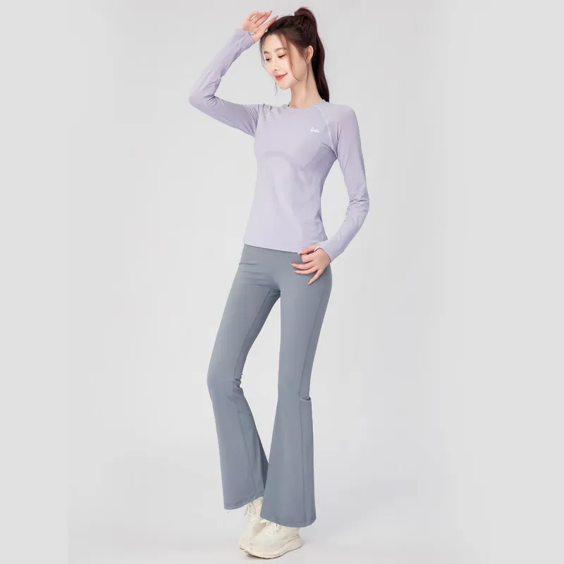 Barbie Yoga T Shirts Women's Purple-4