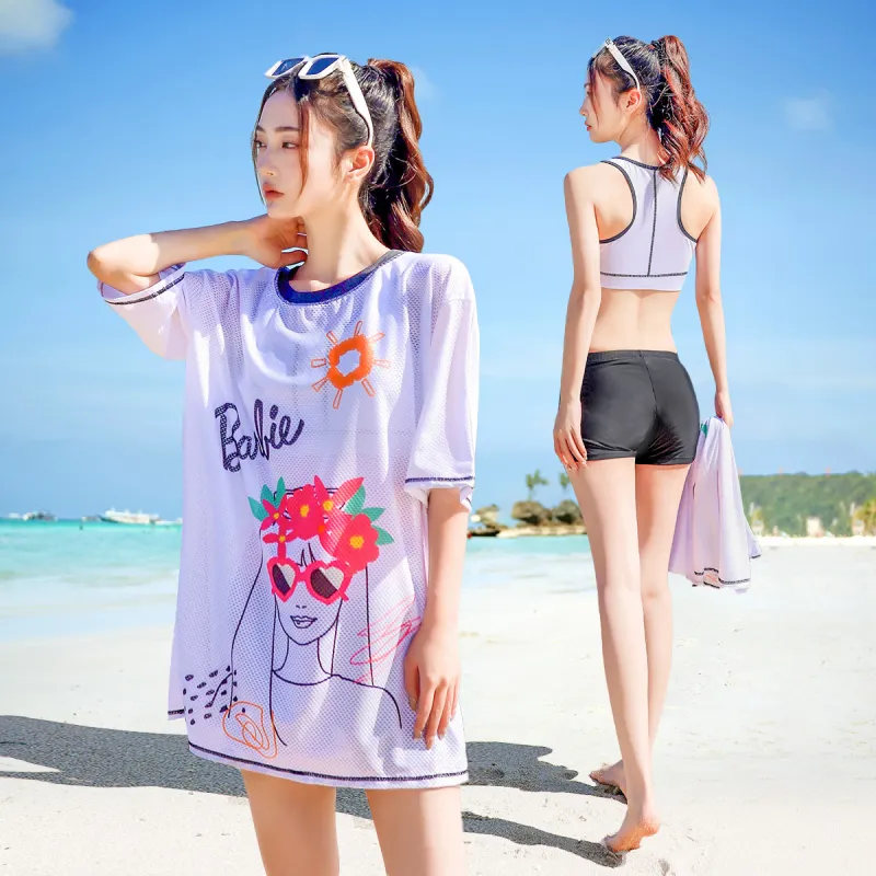 Barbie Two Piece Swimsuit Women's White-1