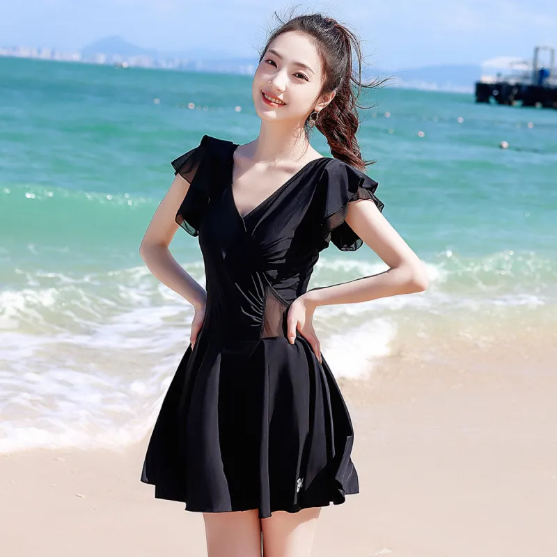 Barbie One piece Swimsuit Women's Black-5