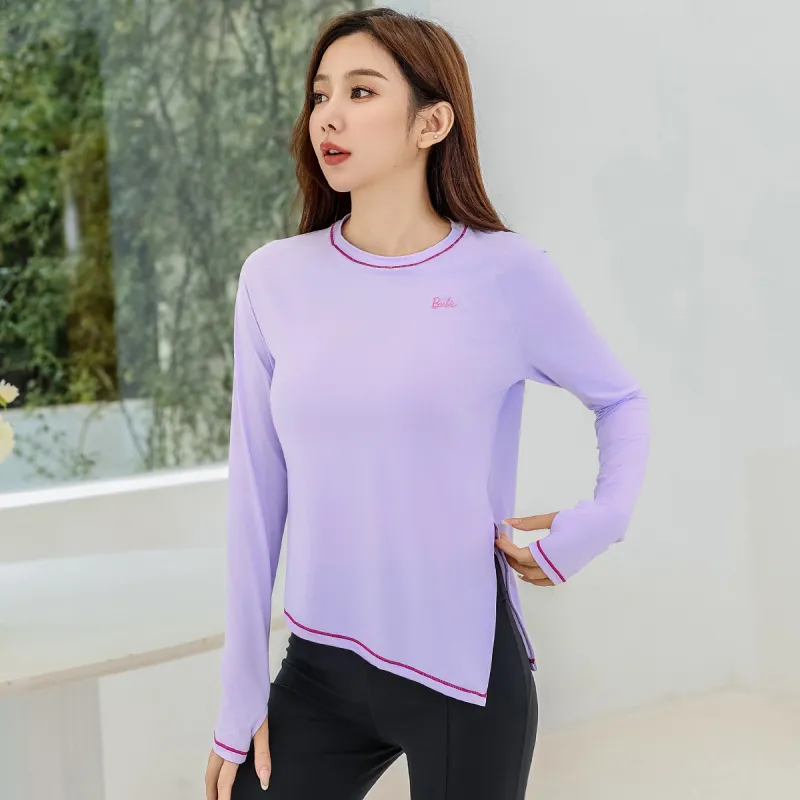 Barbie Yoga T Shirt Women's Light Purple-2