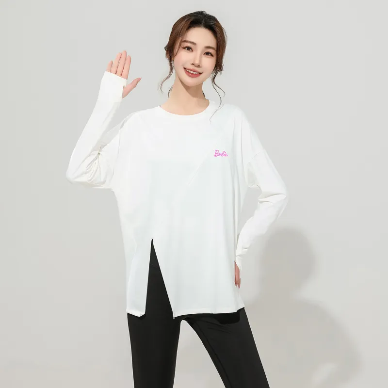 Barbie Yoga T Shirts Women's White-5