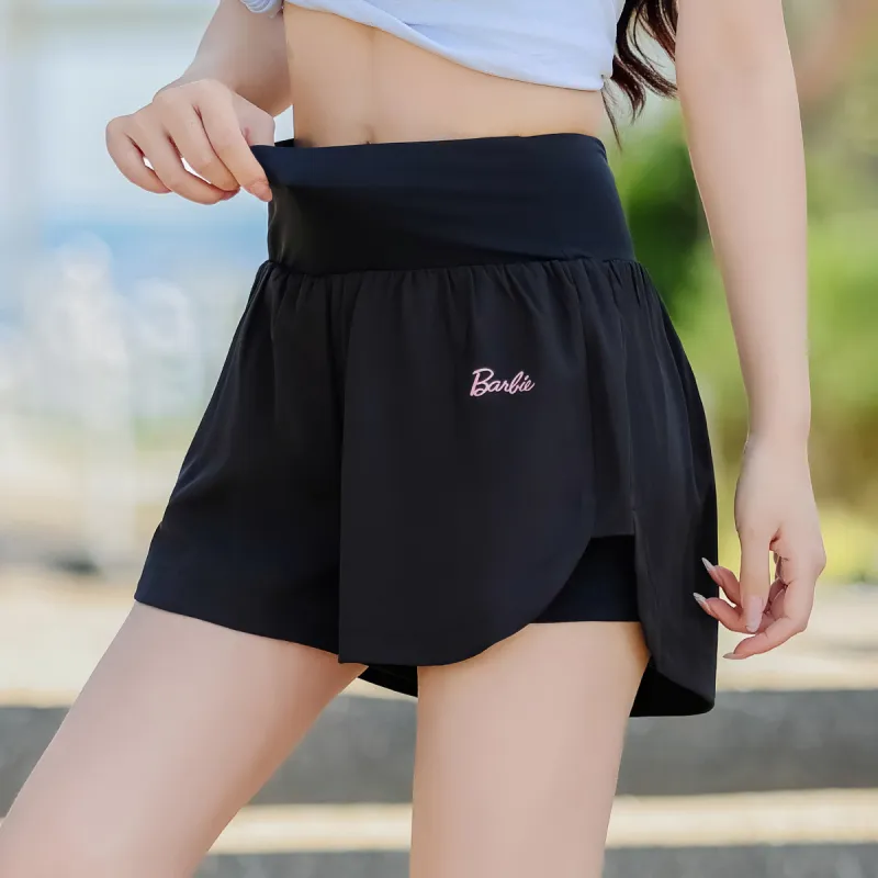 Barbie Sports Shorts Women's Black[Back Pocket, Ultra Secure]-5