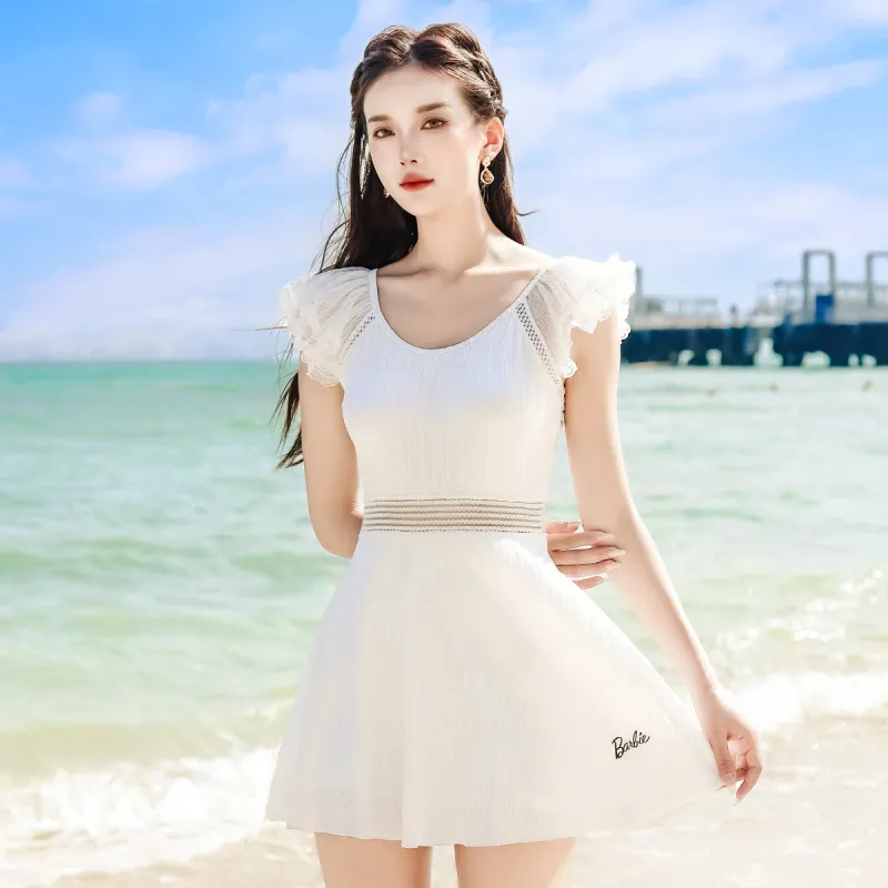 Barbie One piece Swimsuit Women's White-5