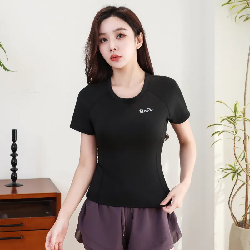 Barbie Yoga T Shirt Women's Black-6