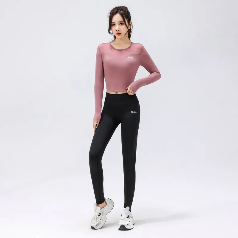 Barbie Yoga T Shirt Dusty Pink[with Pads]-3